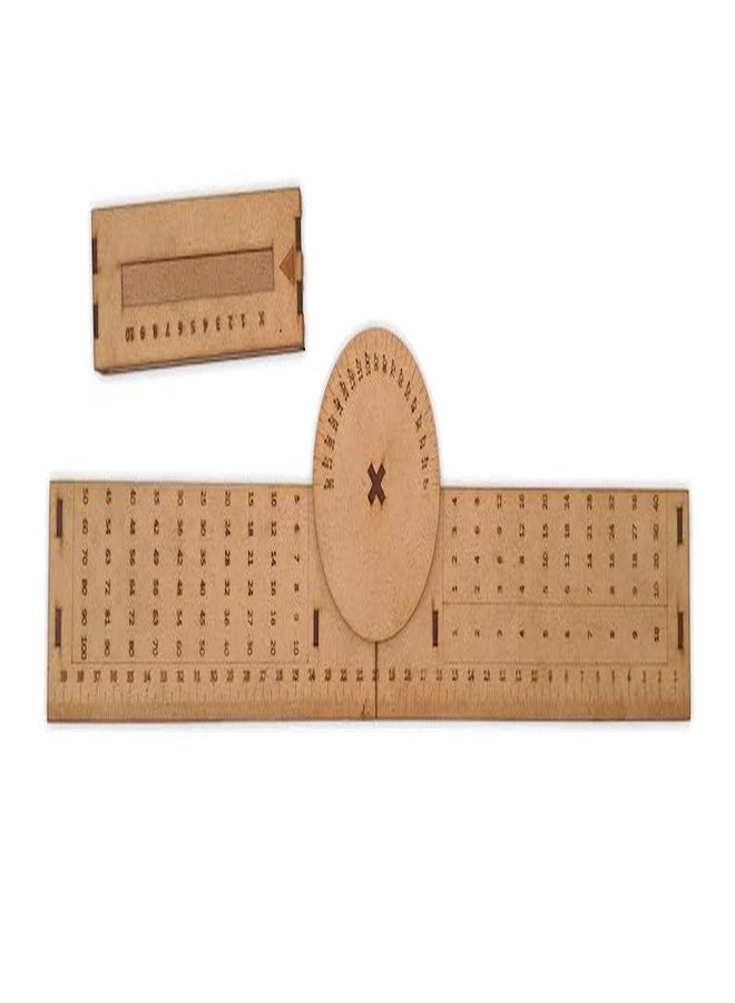 MeeCraft Extendable Ruler with Protractor and Multiplication Tables, Wooden Educational Montessori Toys and Items for Children's Development in Learning Maths. (Brown, Adjustable Length, 1) - Image 4